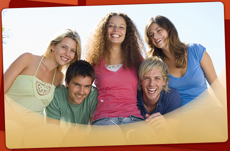 stock photo of teens smiling