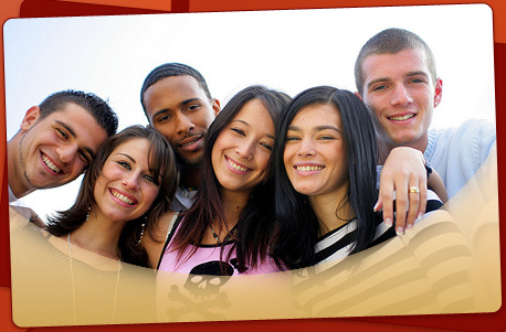 stock photo of a group of teens