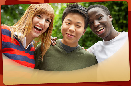 stock photo of a group of people outside